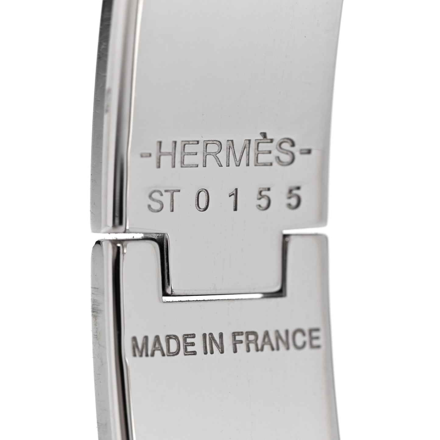 Enamel Narrow Clic Clac H Bracelet PM White