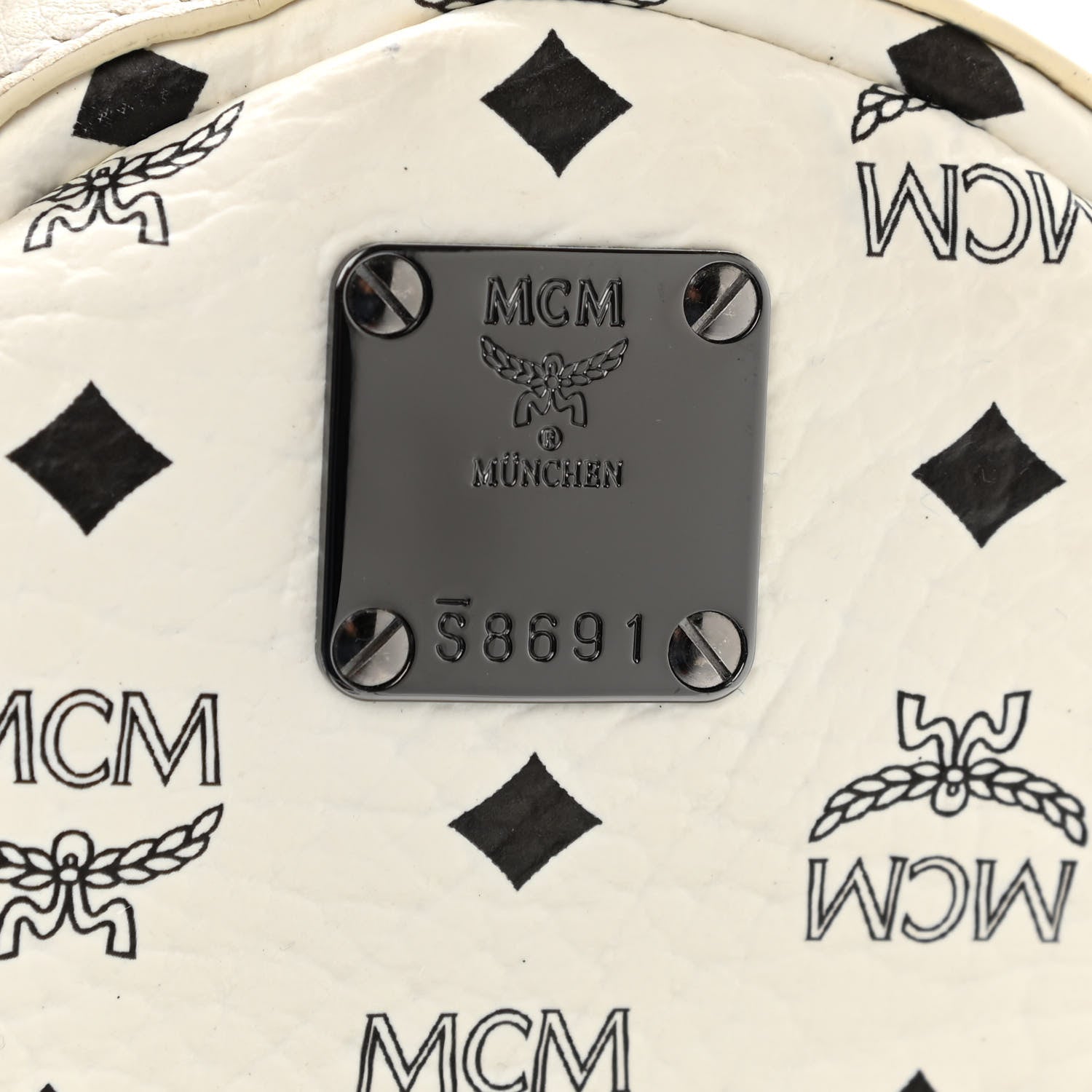 MCM Visetos Side Stud X-Mini Stark Bebe Boo Backpack White 11 of 28