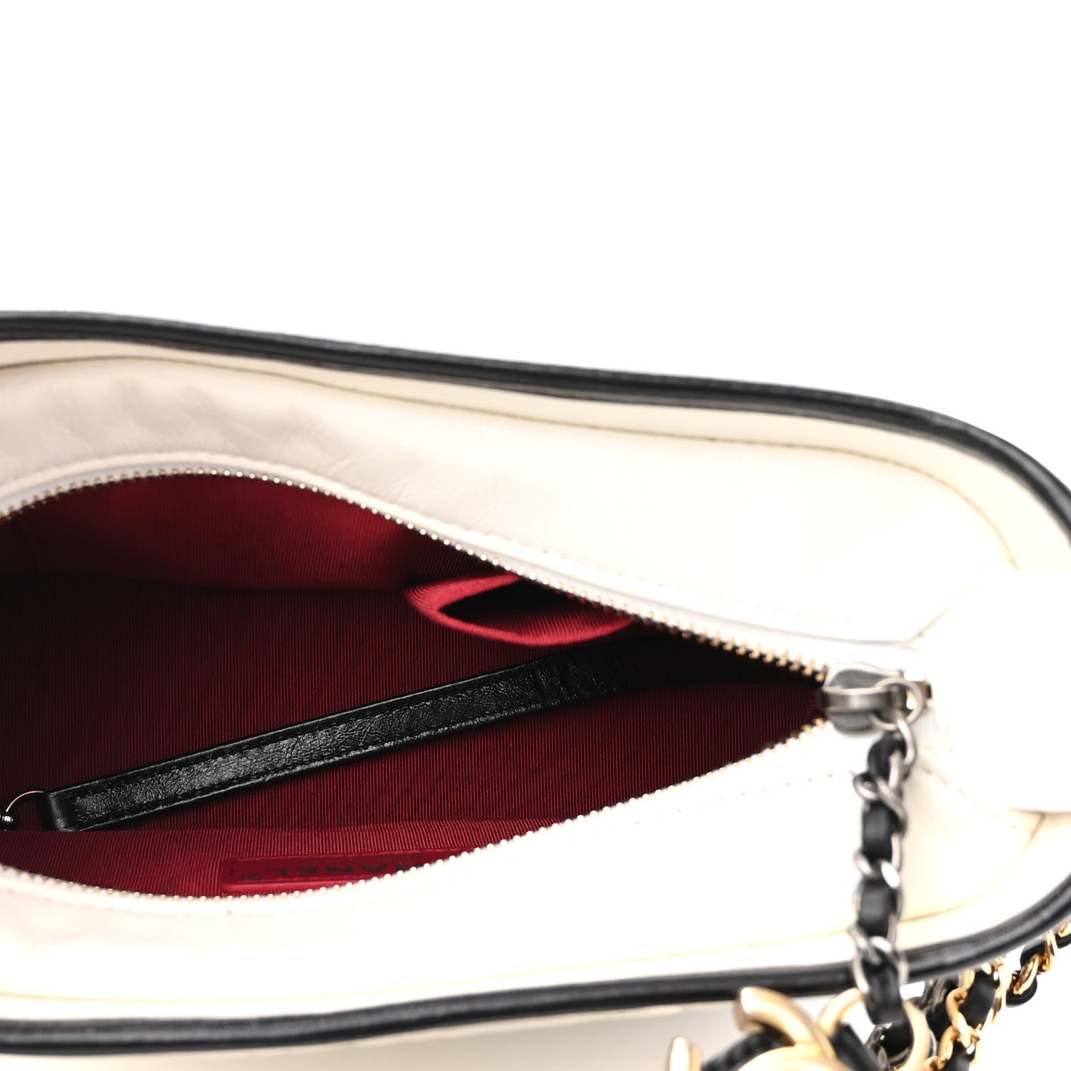 Chanel Aged Calfskin Quilted Small Gabrielle Hobo Black White 5 of 11