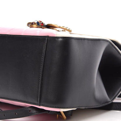 Gucci Calfskin Bamboo Trapuntata Queen Margaret Backpack Blue Agata Hibiscus Red Mystic White Sugar Pink 10 of 12