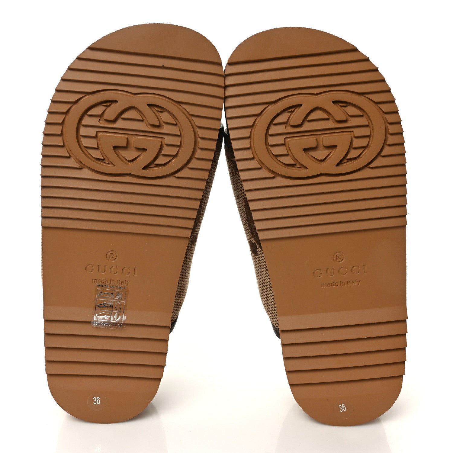Gucci Monogram Jumbo GG Nappa Samoa Platform 40mm Slide Sandals 36 Camel Ebony New Acero 5 of 9