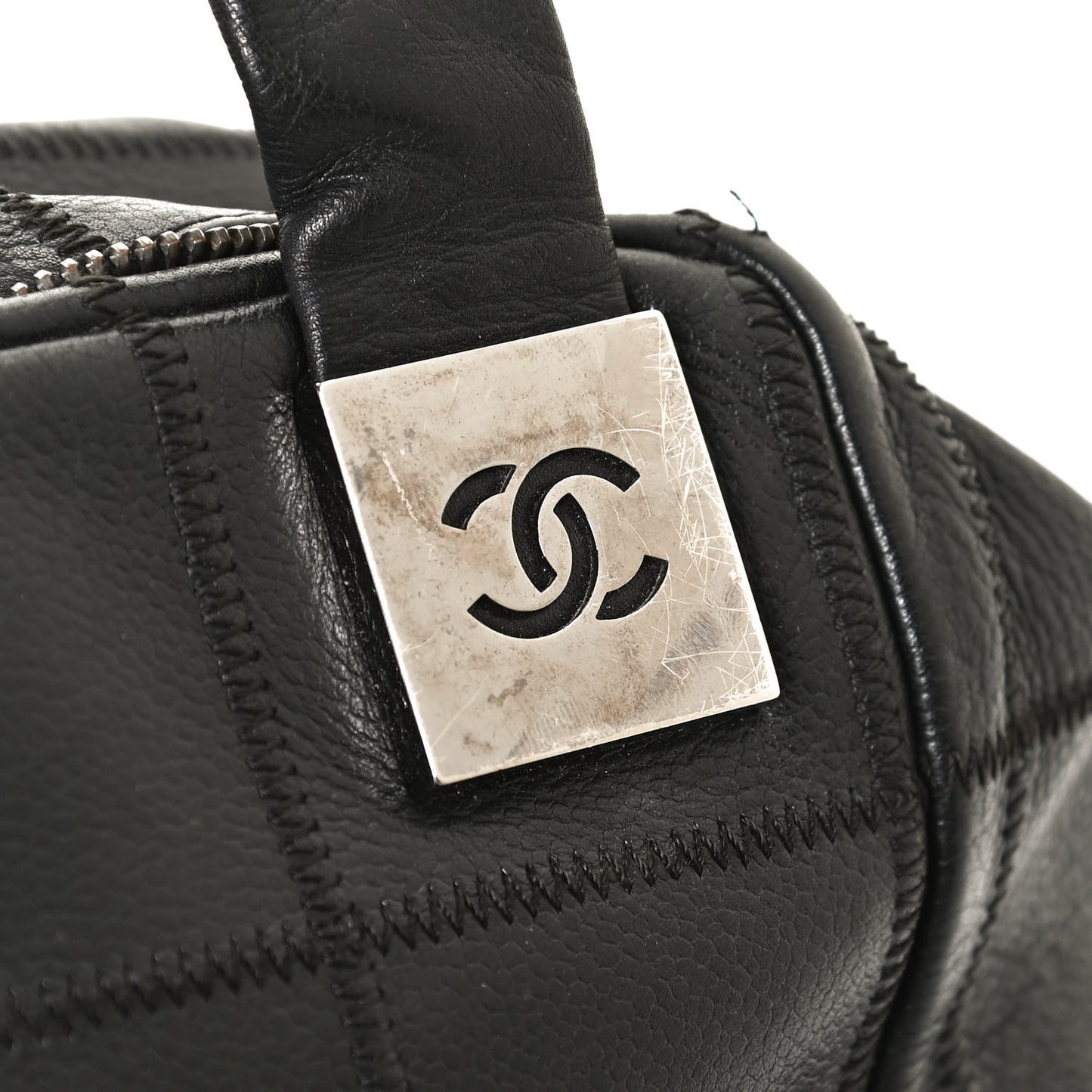 Caviar Square Stitched Tote Black