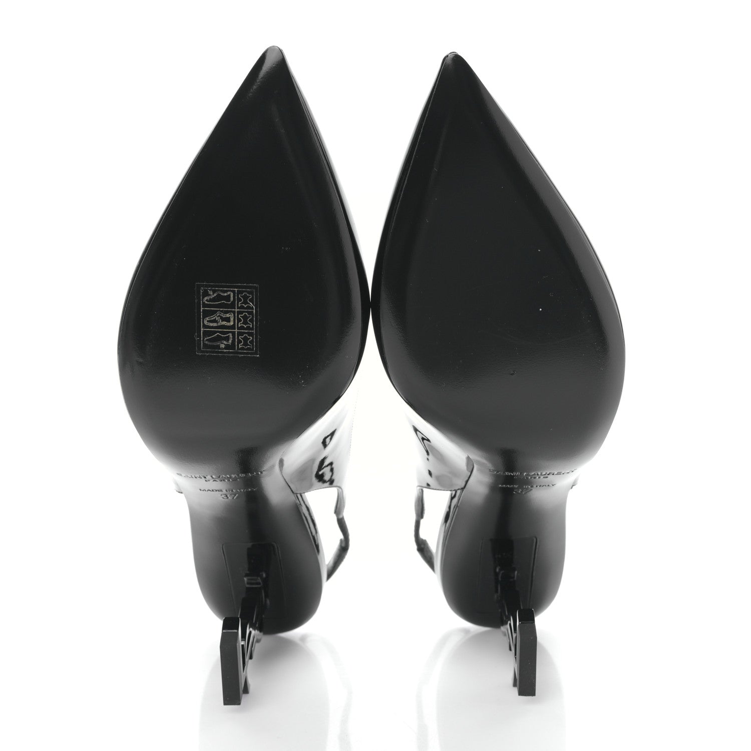 Saint Laurent Patent Opyum Slingback 3.3 Pumps 37 Black 5 of 8