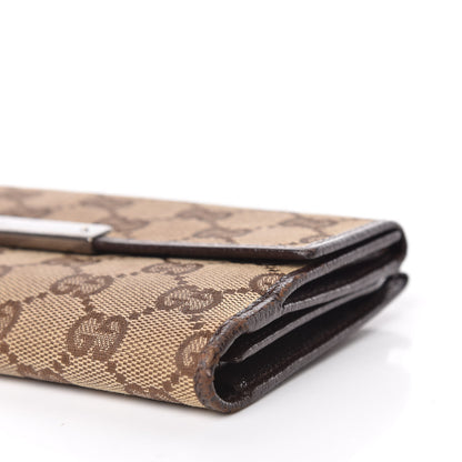 Gucci Monogram Metal Bar Continental Flap Wallet Beige Ebony Dark Brown 11 of 11