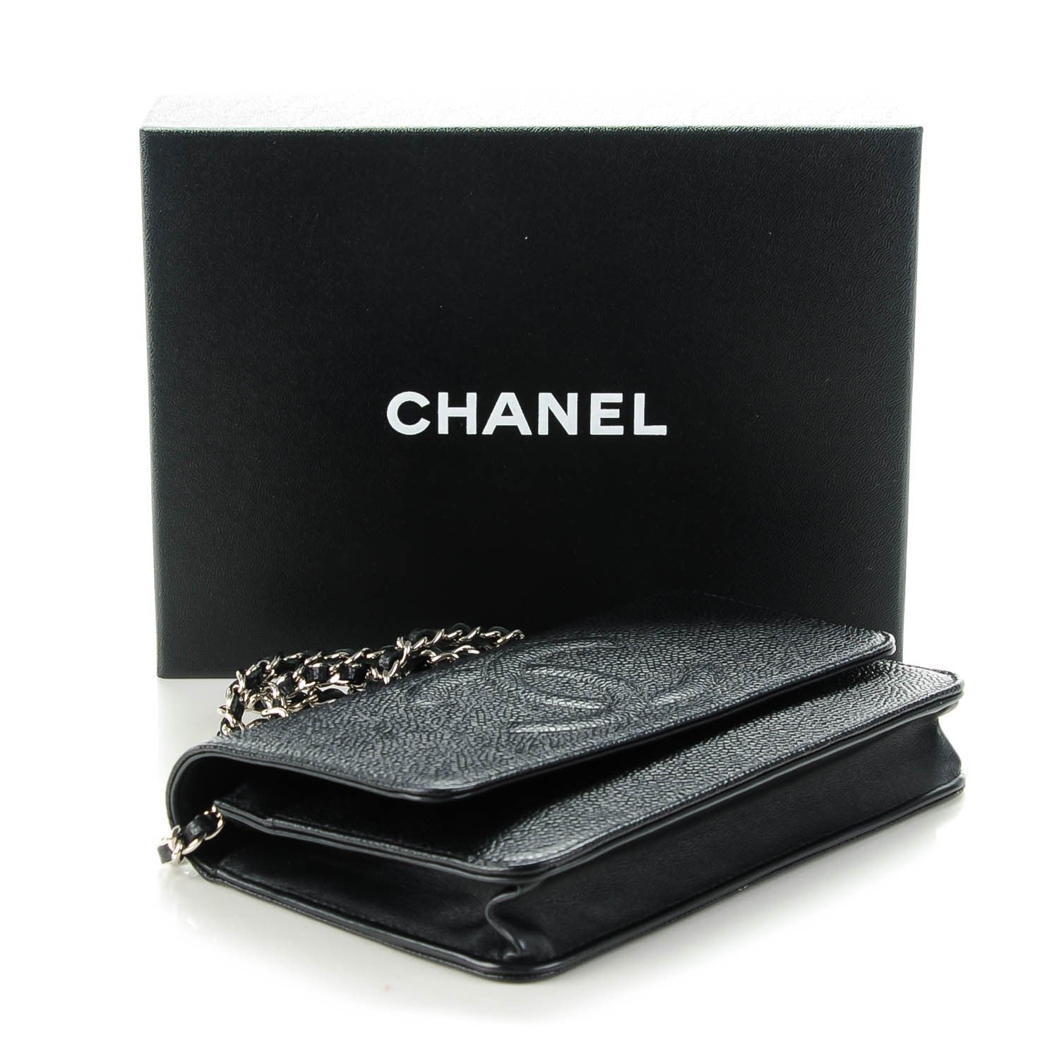 Chanel Caviar Timeless CC Wallet On Chain WOC Black 4 of 8