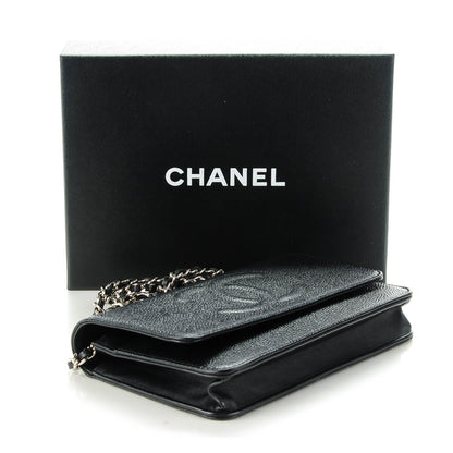 Chanel Caviar Timeless CC Wallet On Chain WOC Black 4 of 8