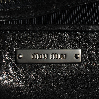 Miu Miu Nappa Monk Leather Bow Double Handle Satchel Nero Black 7 of 10