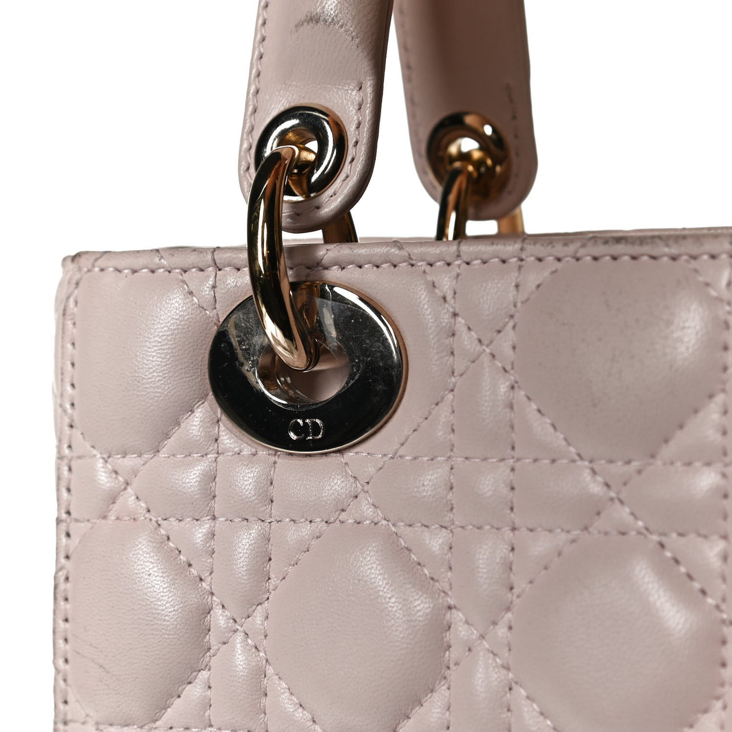 Lambskin Cannage Small Lucky Badges My Lady Dior Pink