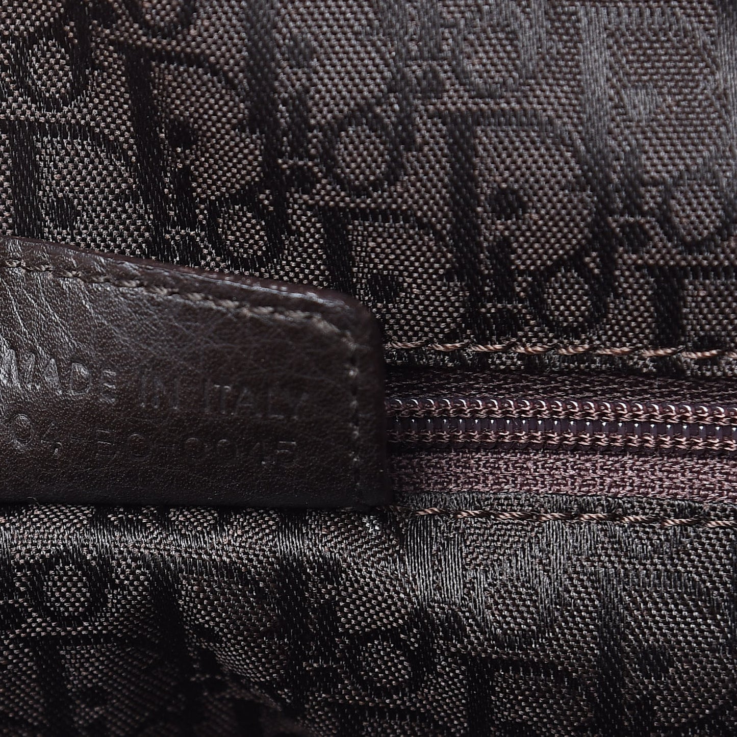 Calfskin Cannage Handbag Dark Brown