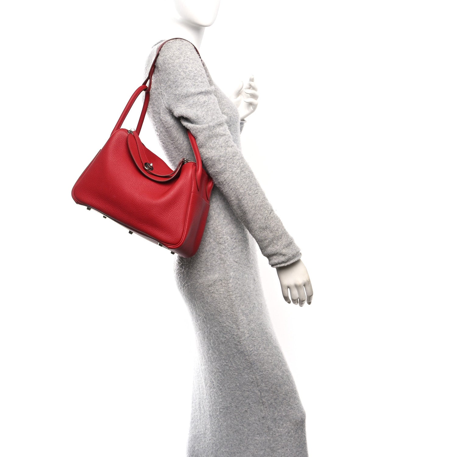 Hermes Taurillon Clemence Lindy 30 Rouge Garance 3 of 11