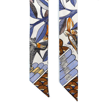 Hermes Silk Tree Of Song Twilly Creme Mauve Ocre 2 of 4