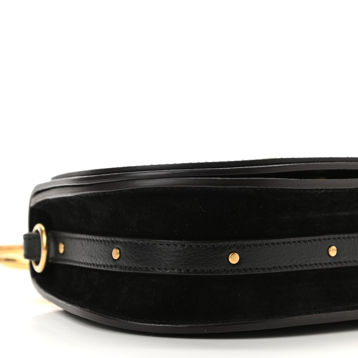 Chloe Calfskin Suede Small Nile Bracelet Bag Black 9 of 10