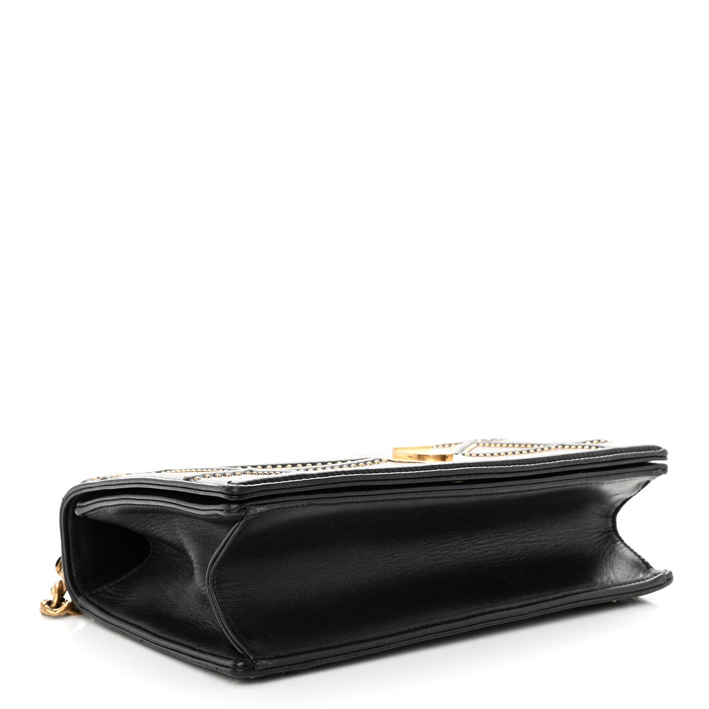 Lambskin Studded Medium Diorama Flap Bag Black