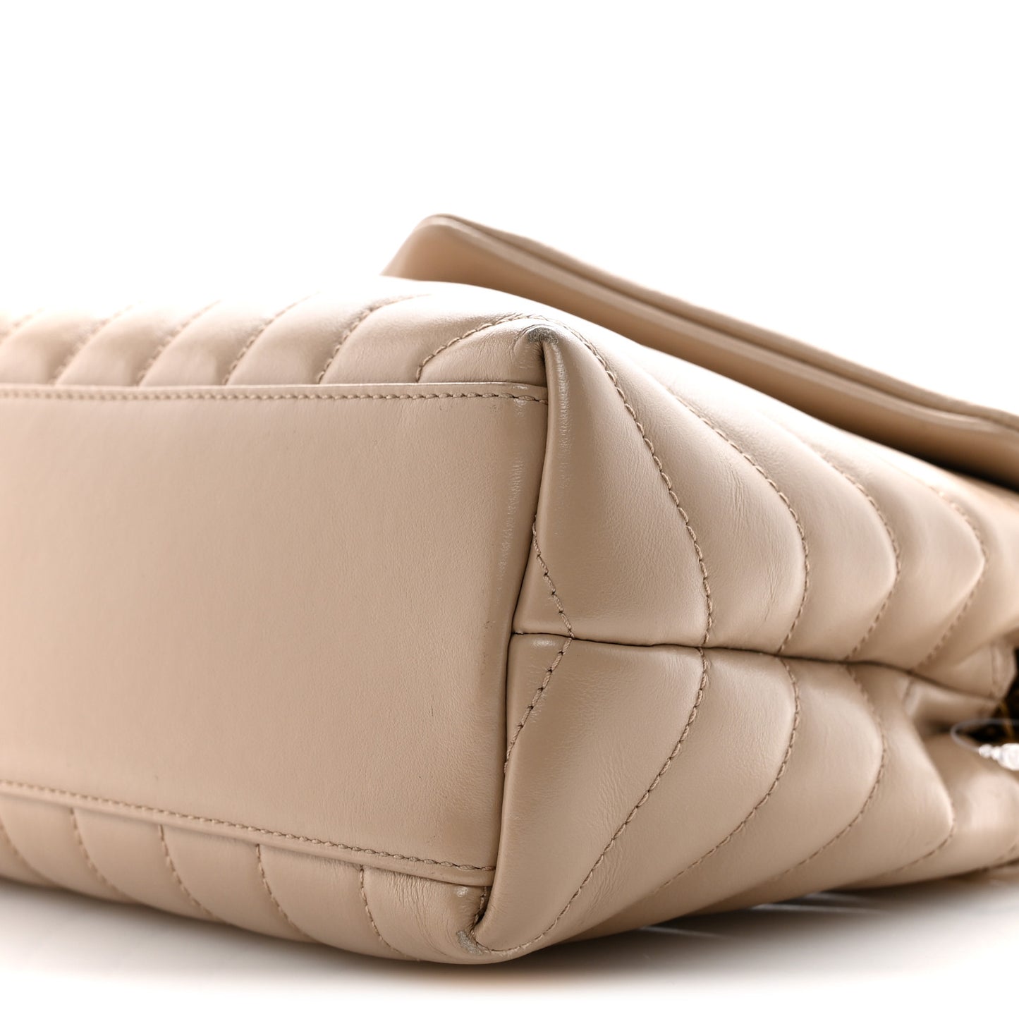 Calfskin Y Quilted Monogram Small Loulou Chain Satchel Dark Beige