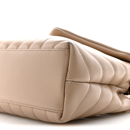 Saint Laurent Calfskin Y Quilted Monogram Small Loulou Chain Satchel Dark Beige 10 of 15