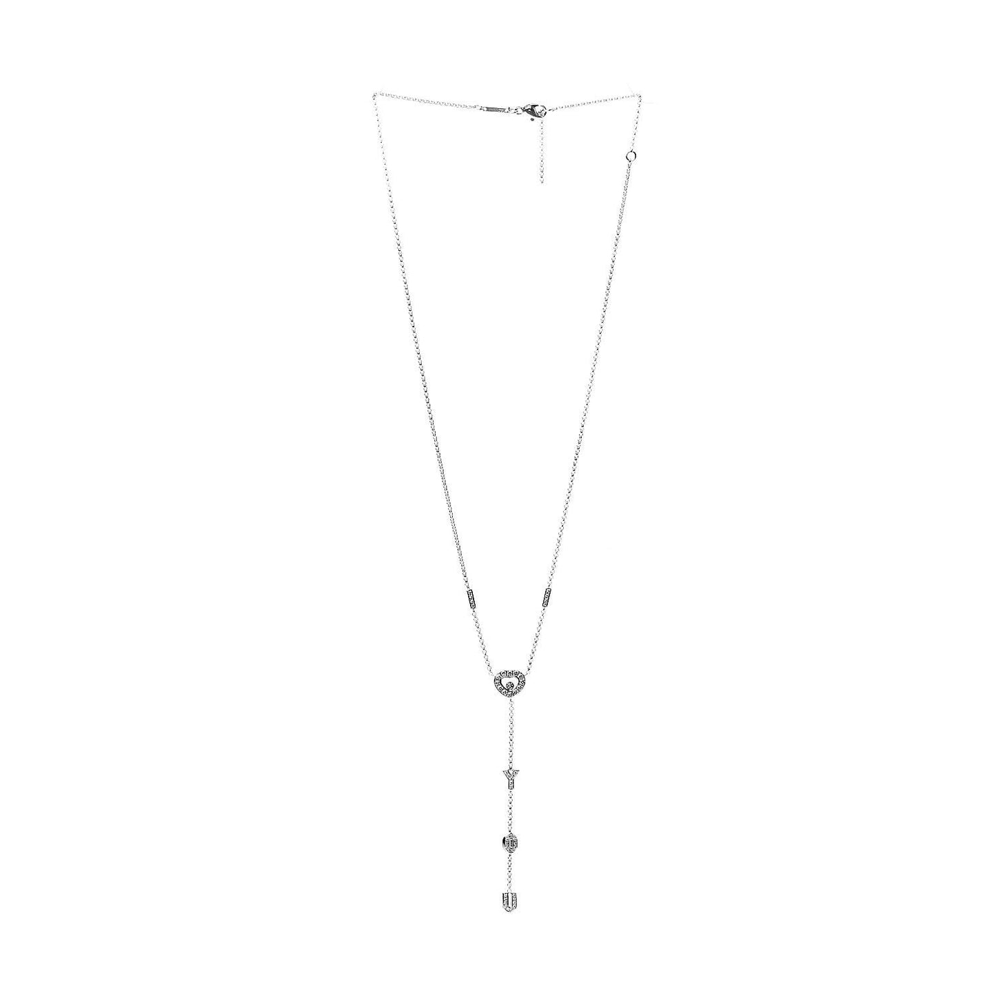 18K White Gold Diamond I Love You Pendant Necklace
