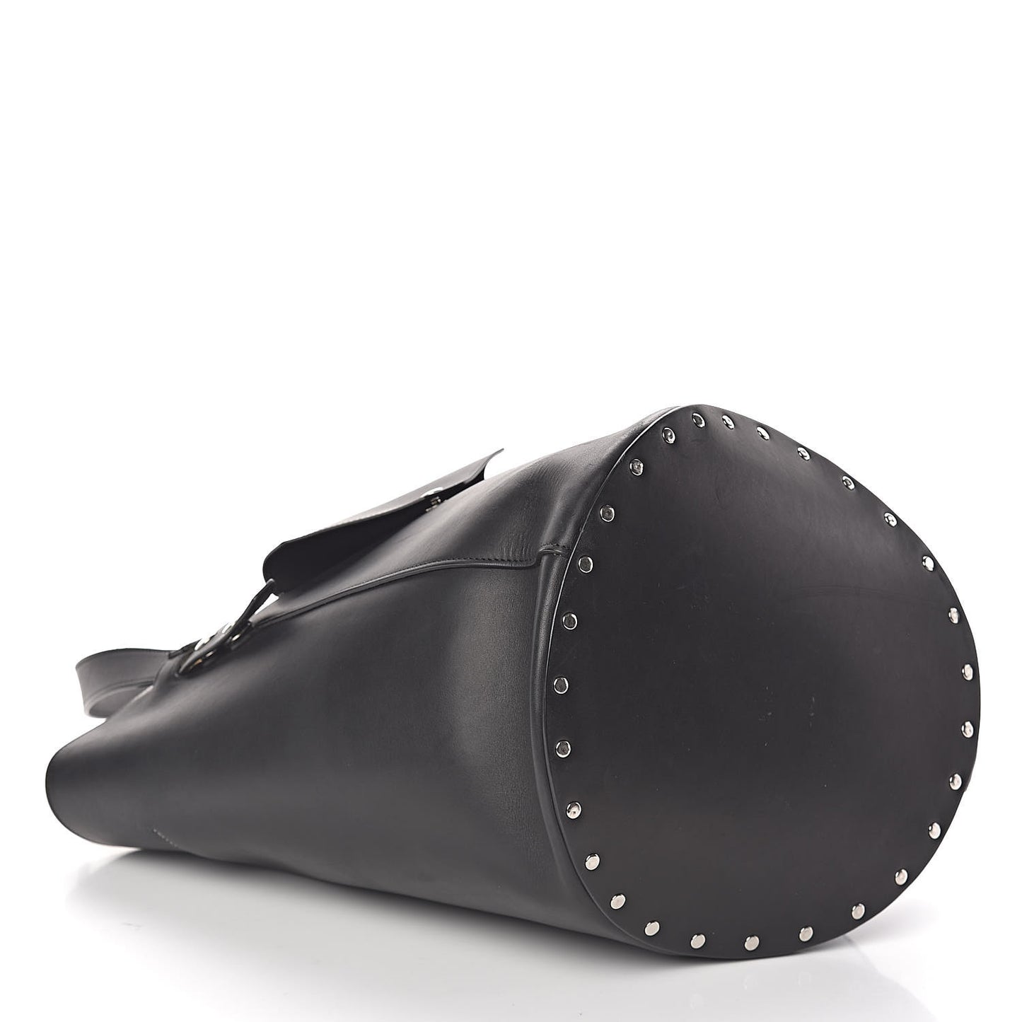 Natural Calfskin Biker Bucket Shoulder Bag Black Sunflower