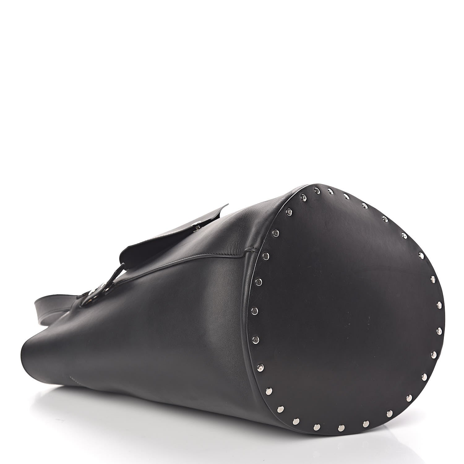 Celine Natural Calfskin Biker Bucket Shoulder Bag Black Sunflower 4 of 9