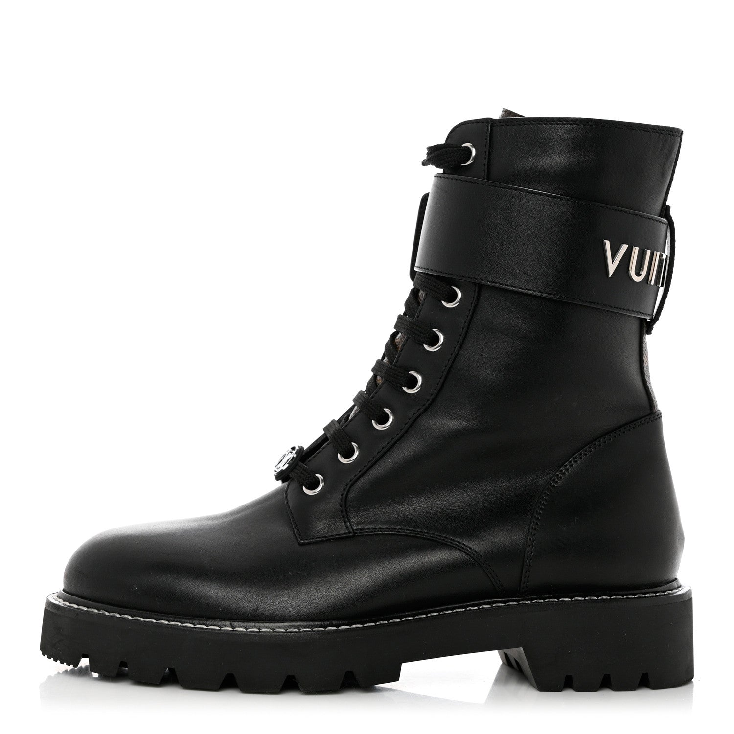 Louis Vuitton Calfskin Territory Flat Ranger Boots 38 Black 1 of 11