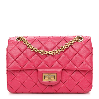 Chanel Aged Calfskin Quilted 2.55 Reissue Mini Flap Pink 1 of 11