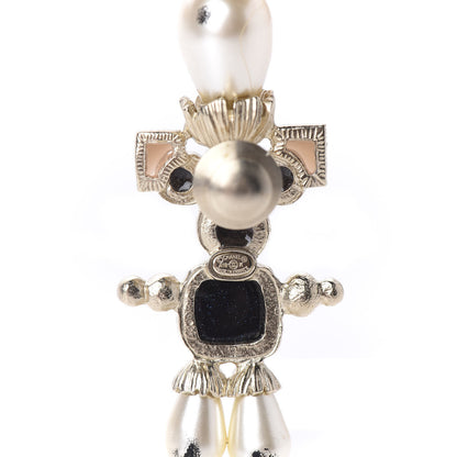 Chanel Gripoix Pearl CC Brooch Black Gold 4 of 5