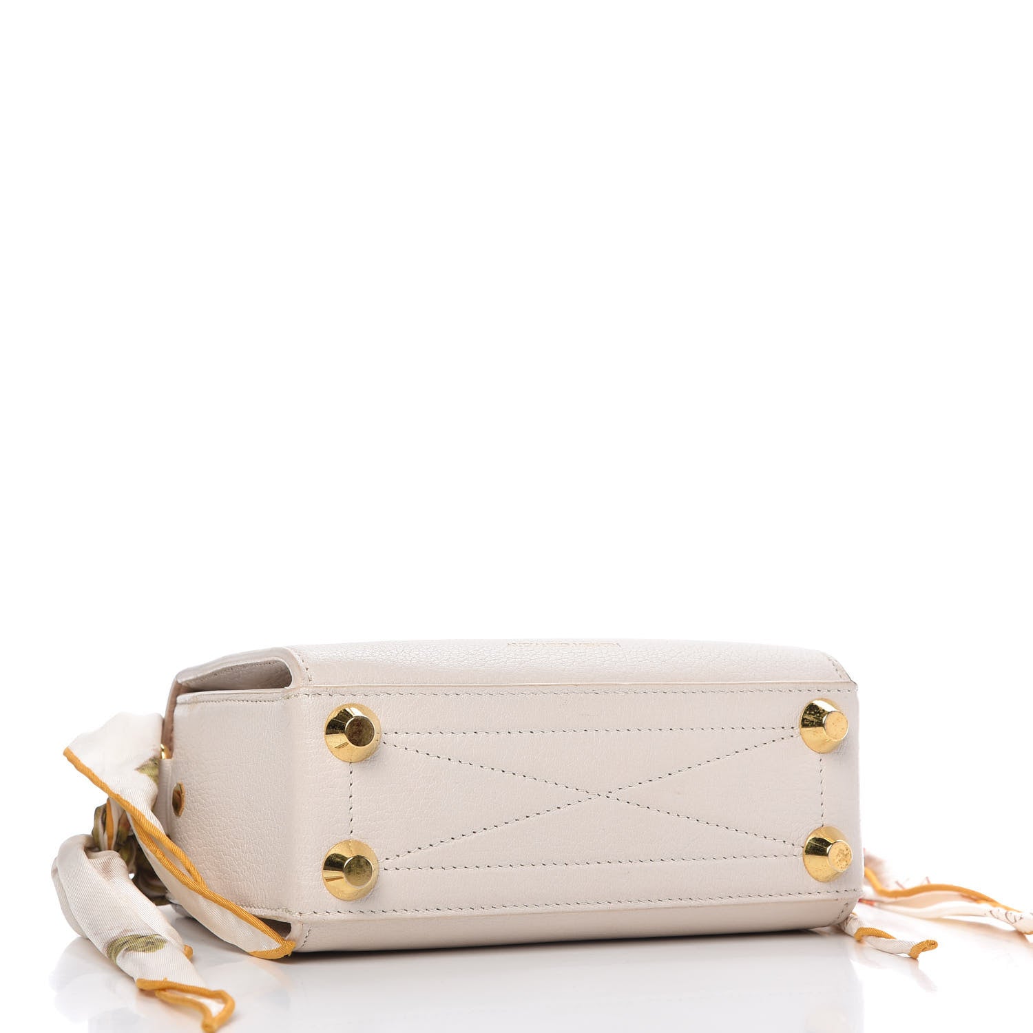 Alexander McQueen Silky Amish Grain Calfskin Scarf Box Shoulder Bag 19 Off White 5 of 13
