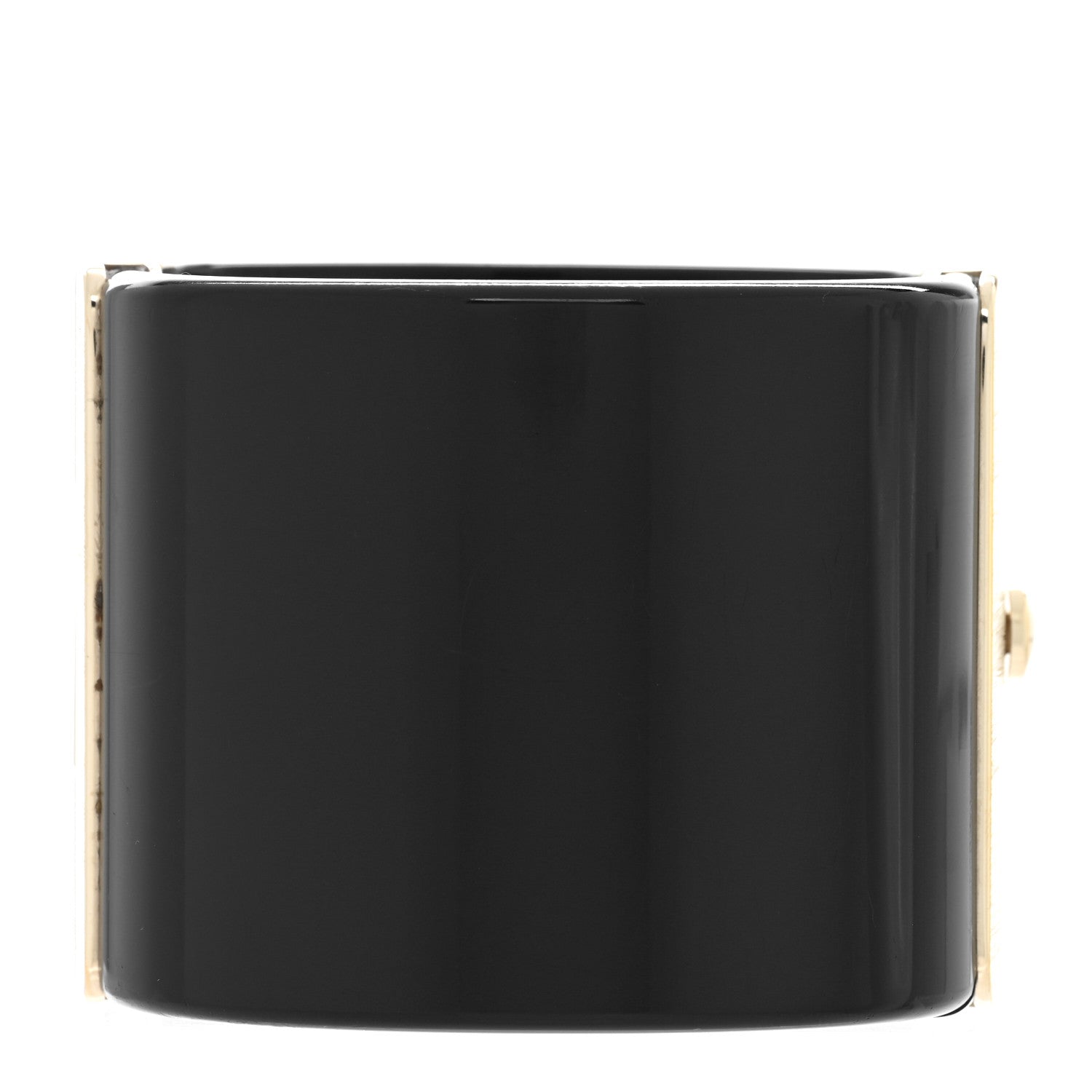 Chanel Resin Lambskin CC Cuff Black 3 of 5