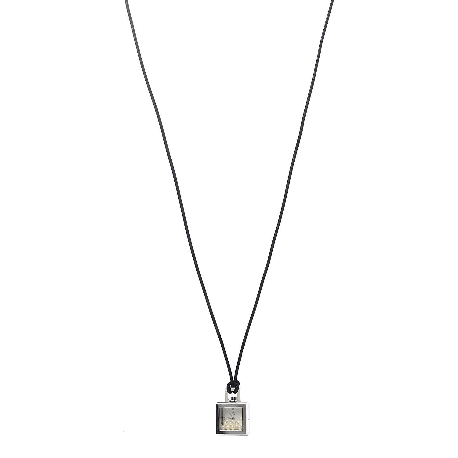 Mikimoto Stainless Steel Floating Pearl Watch Pendant Necklace 1 of 8