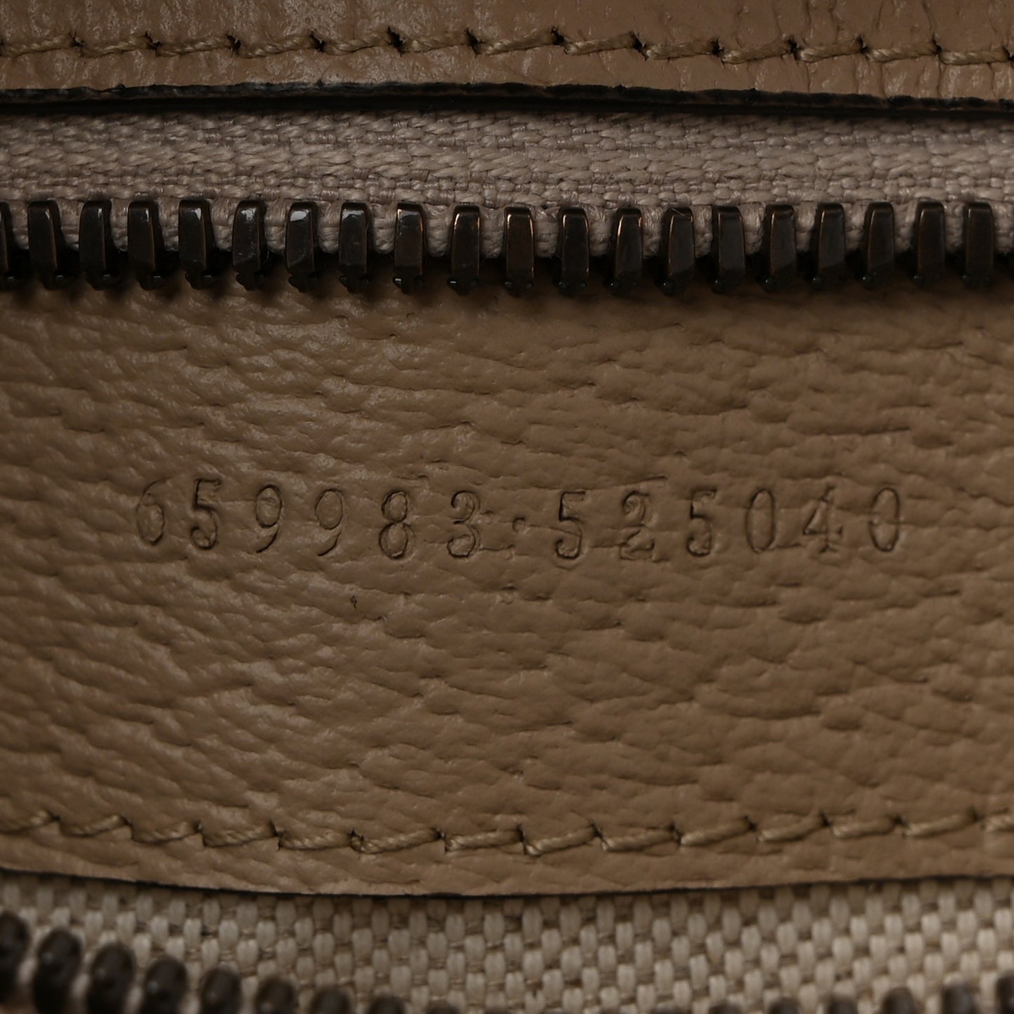 GG Supreme Monogram Textured Dollar Calfskin Small Retro Interlocking G Tote Bag Beige Mystic White Oatmeal