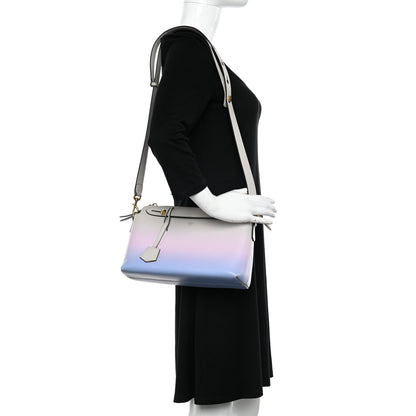 Fendi X JOSHUA VIDES Vitello Century Sfumato Medium By The Way Boston Bag Ghiaia Rosa Azzurro 2 of 17