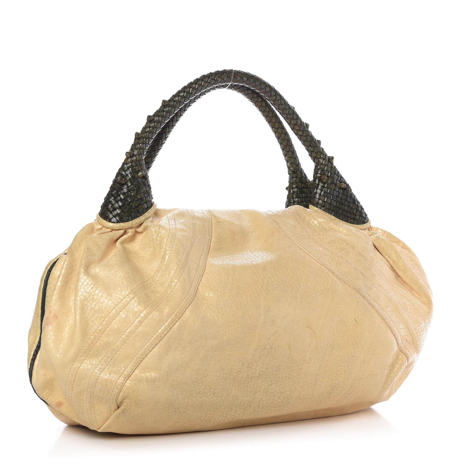 Fendi Vitello Bugatti Spy Cream Green 3 of 9