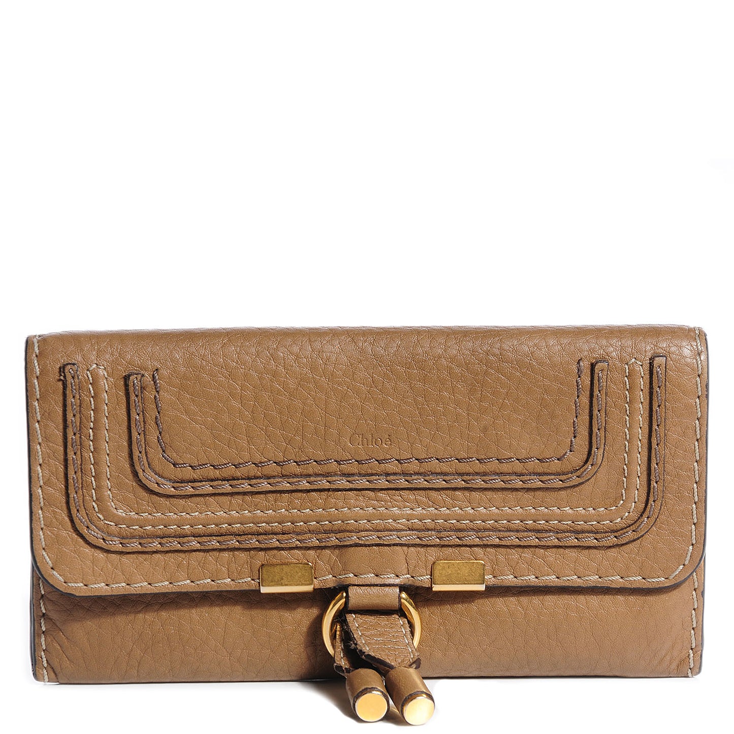Calfskin Marcie Continental Flap Wallet Nut