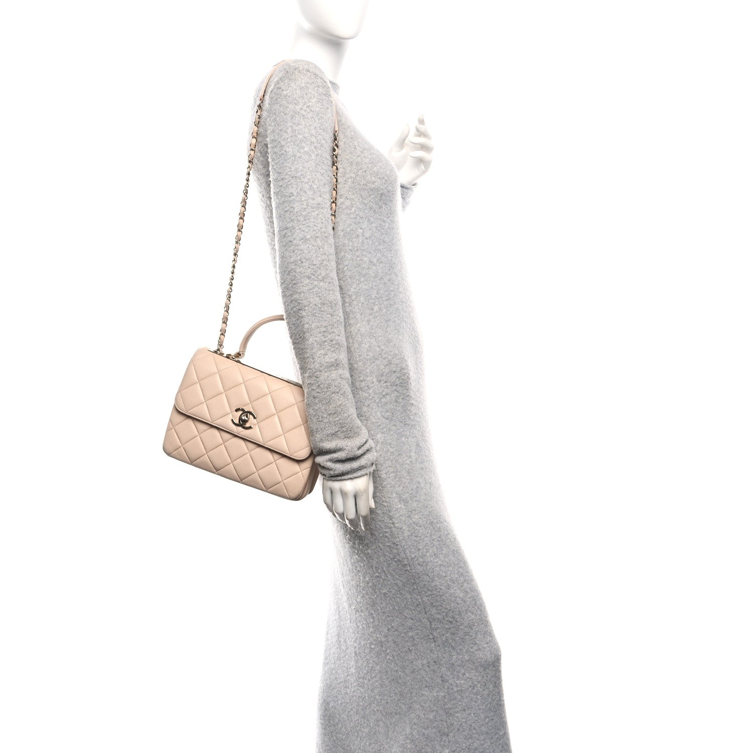 Chanel Lambskin Quilted Small Trendy CC Dual Handle Flap Bag Beige 2 of 20