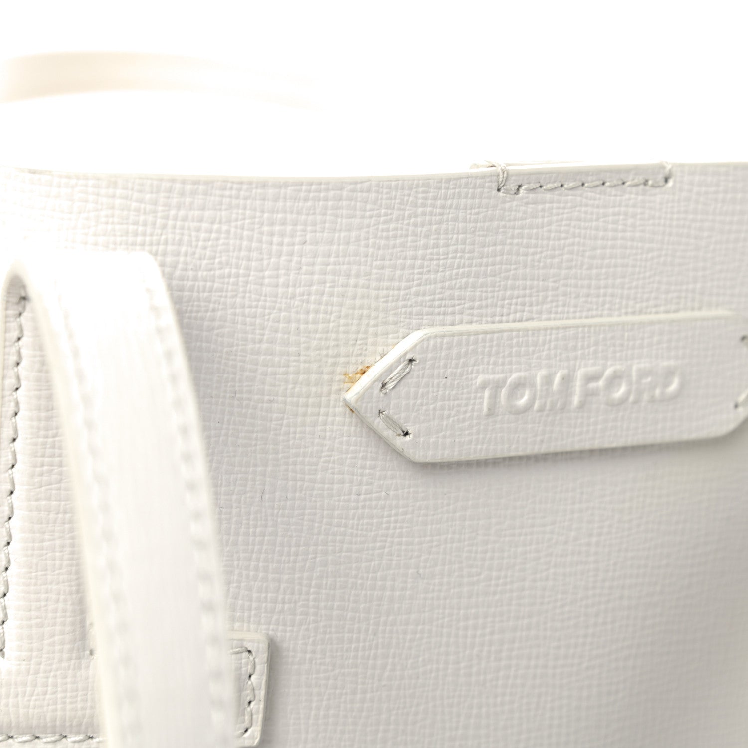 Tom Ford Grained Calfskin Small T Tote White 10 of 13
