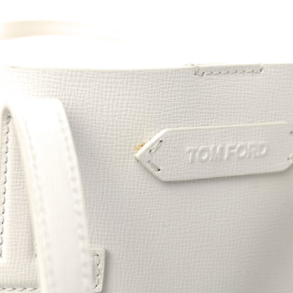 Tom Ford Grained Calfskin Small T Tote White 10 of 13