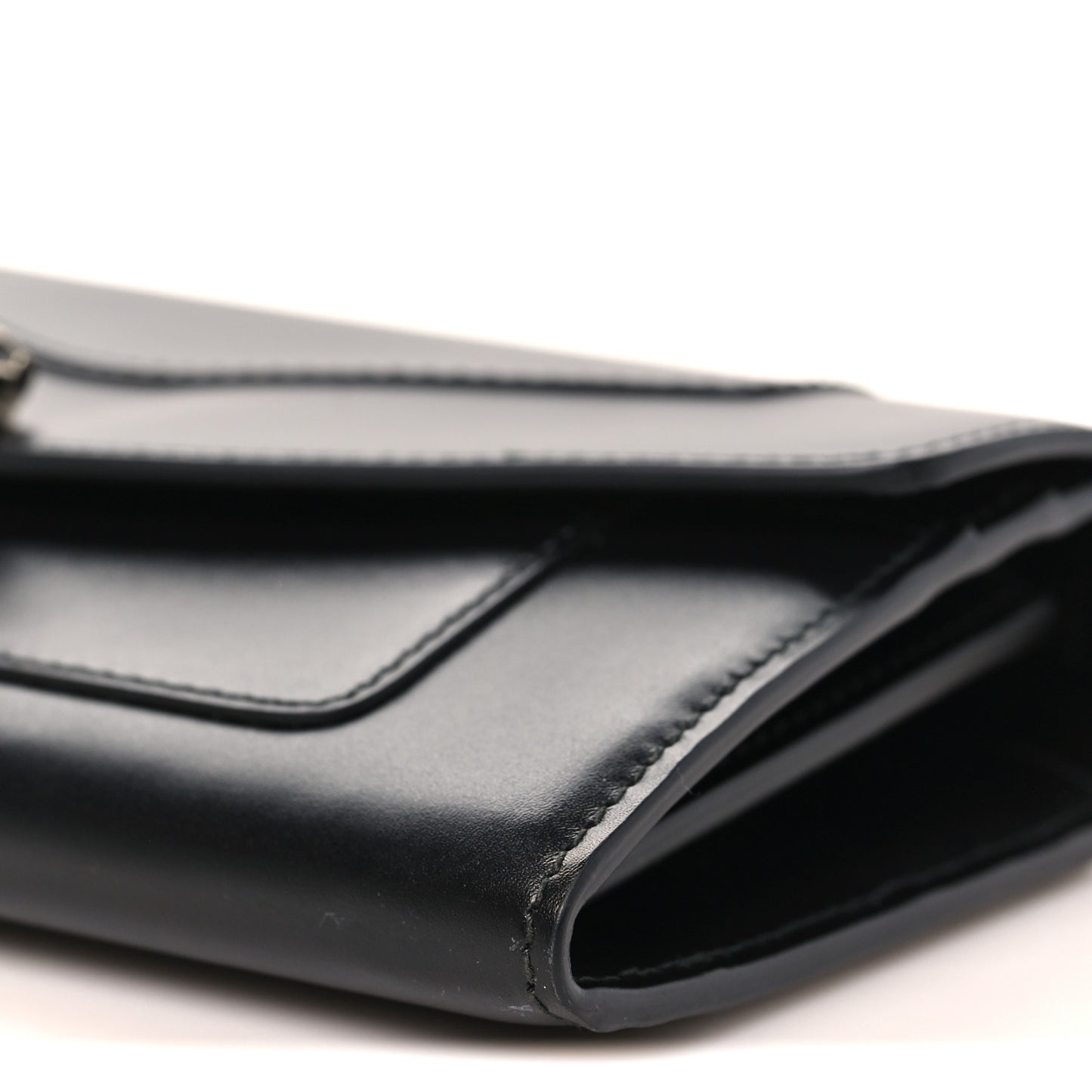Calfskin Serpenti Forever Chain Wallet Black
