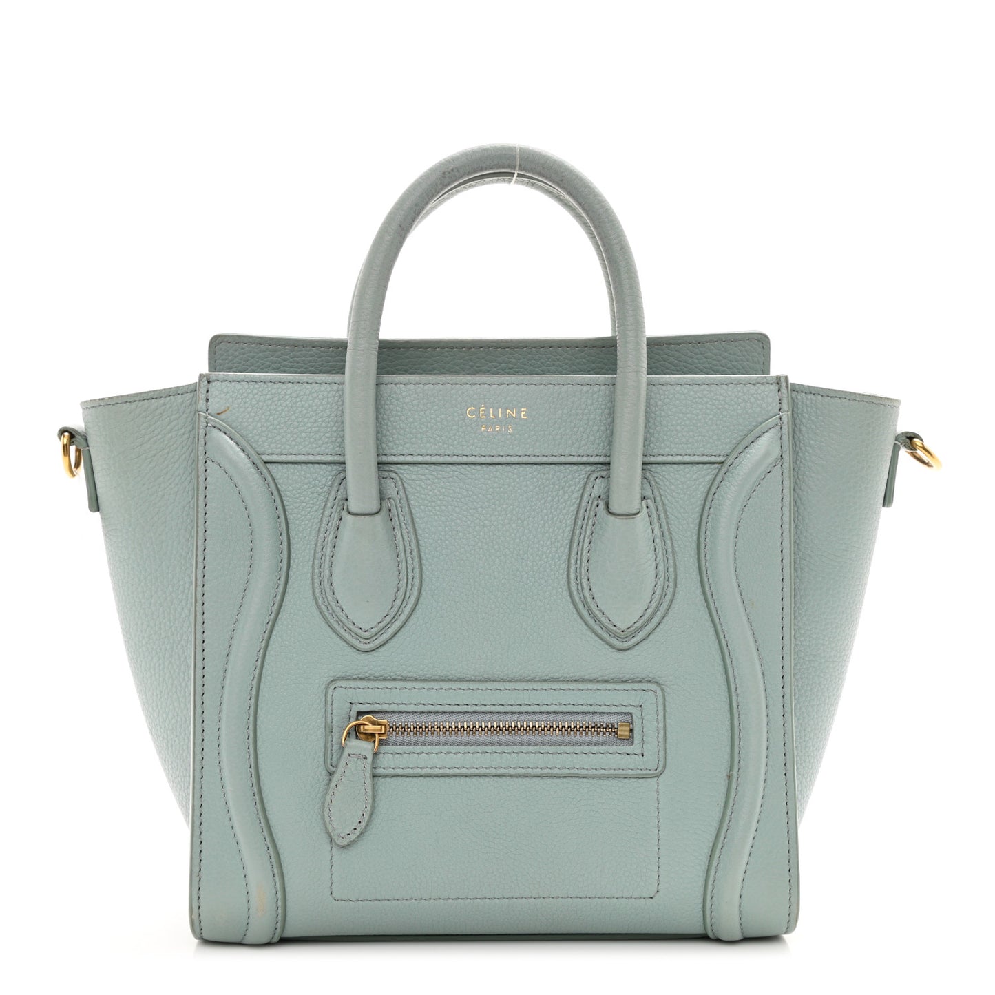 Drummed Calfskin Nano Luggage Almond