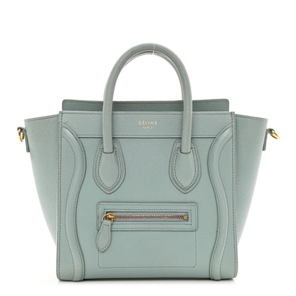 Celine Drummed Calfskin Nano Luggage Almond 1 of 14