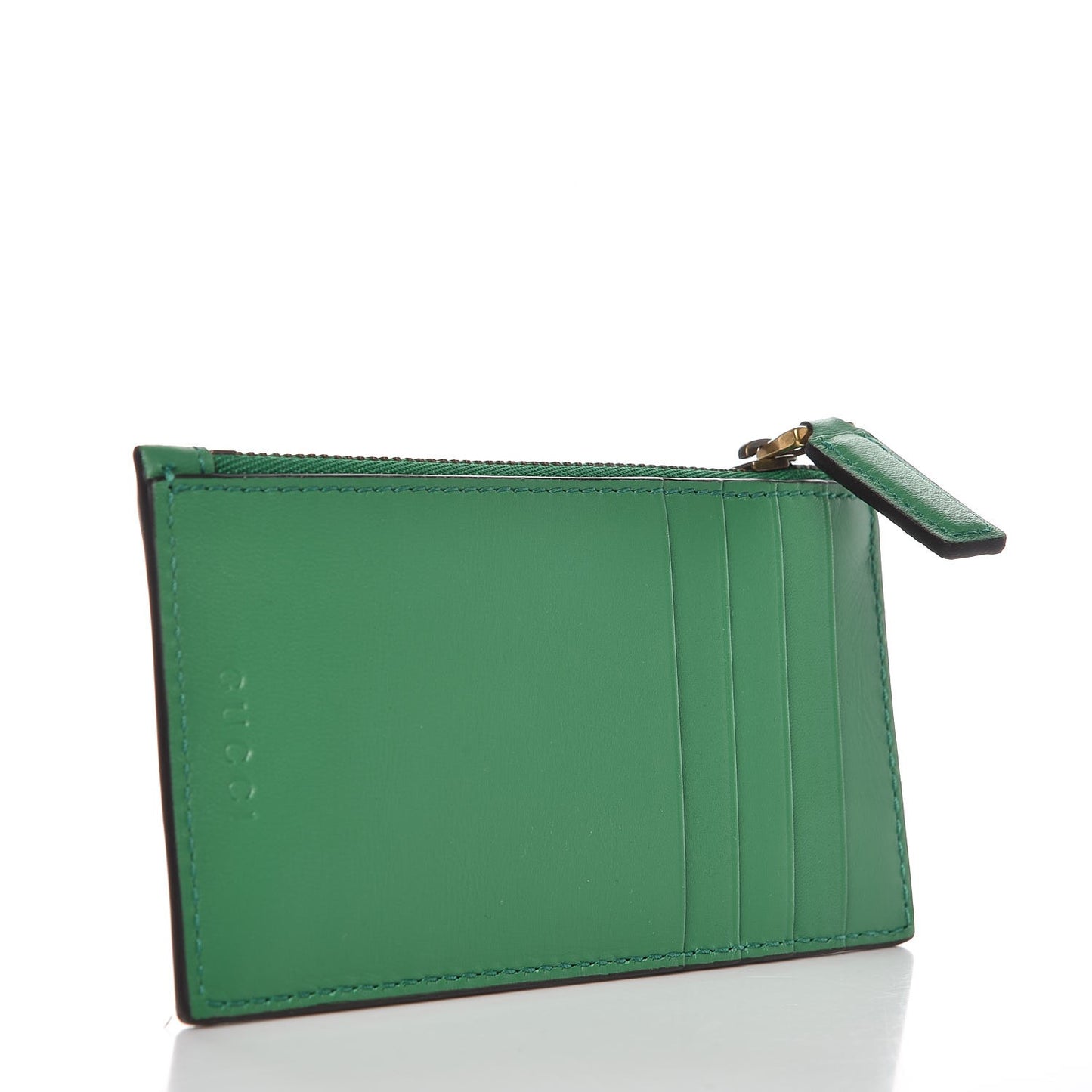Calfskin Blind For Love Embossed Coin Case Card Holder Green