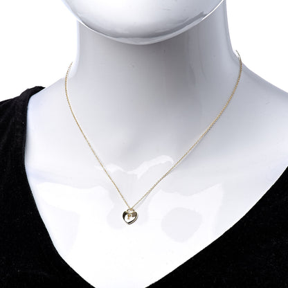 Tiffany 18K Yellow Gold Mini Heart Lock Pendant Necklace 2 of 7