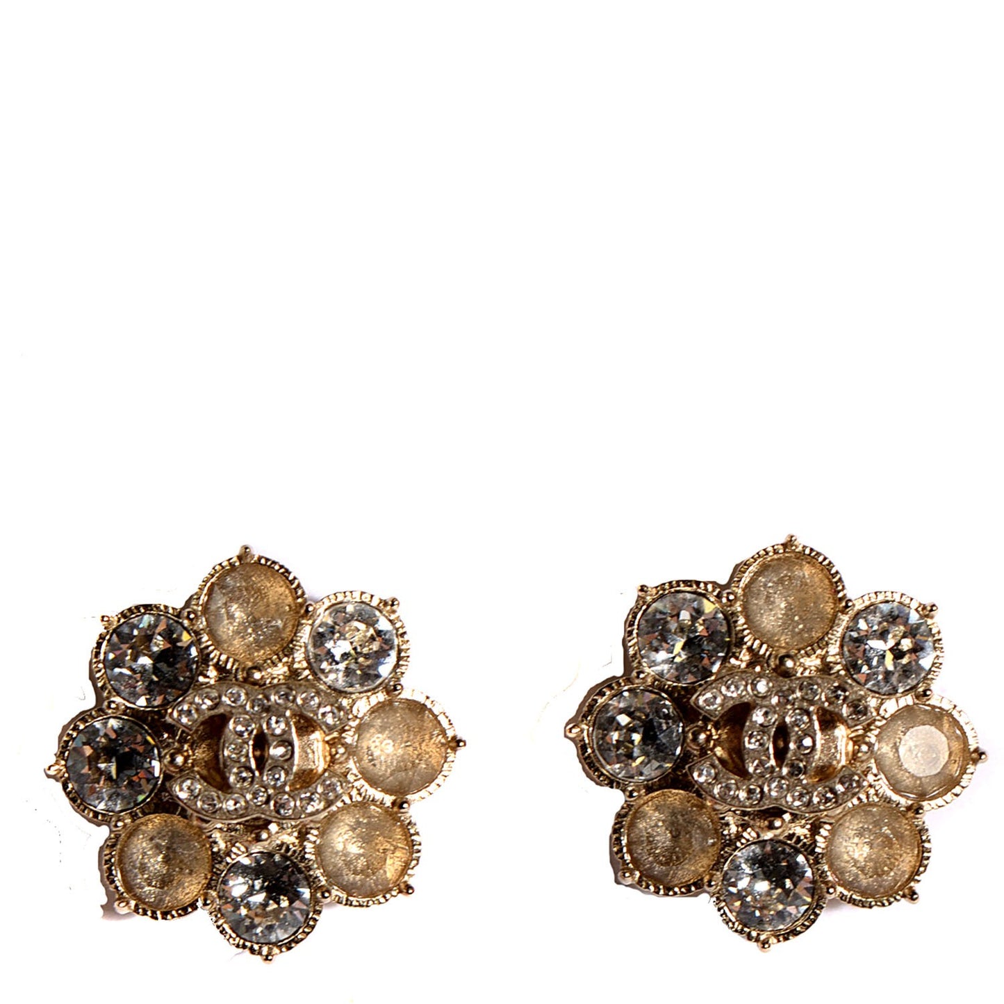 Crystal CC Earrings Gold