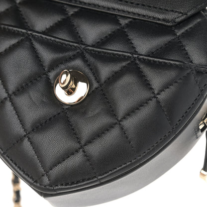 Chanel Lambskin Quilted CC In Love Heart Clutch With Chain Black 12 of 13