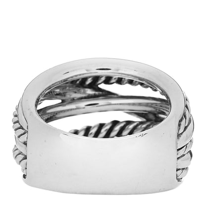 David Yurman Sterling Silver 18mm Wide Crossover Cable Ring 57 8 3 of 4