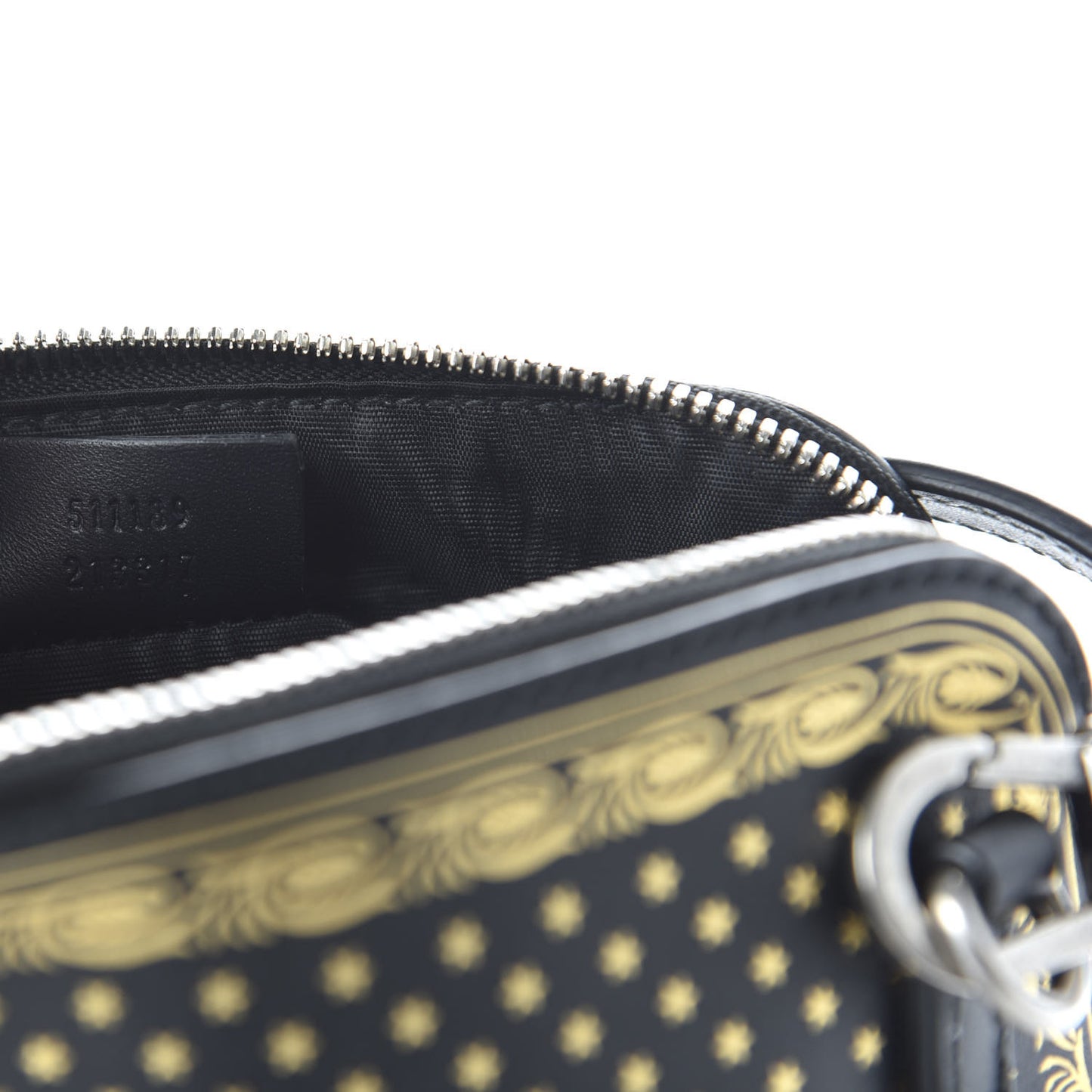X SEGA Calfskin GUCCY Stars Mini Dome Shoulder Bag Black Gold