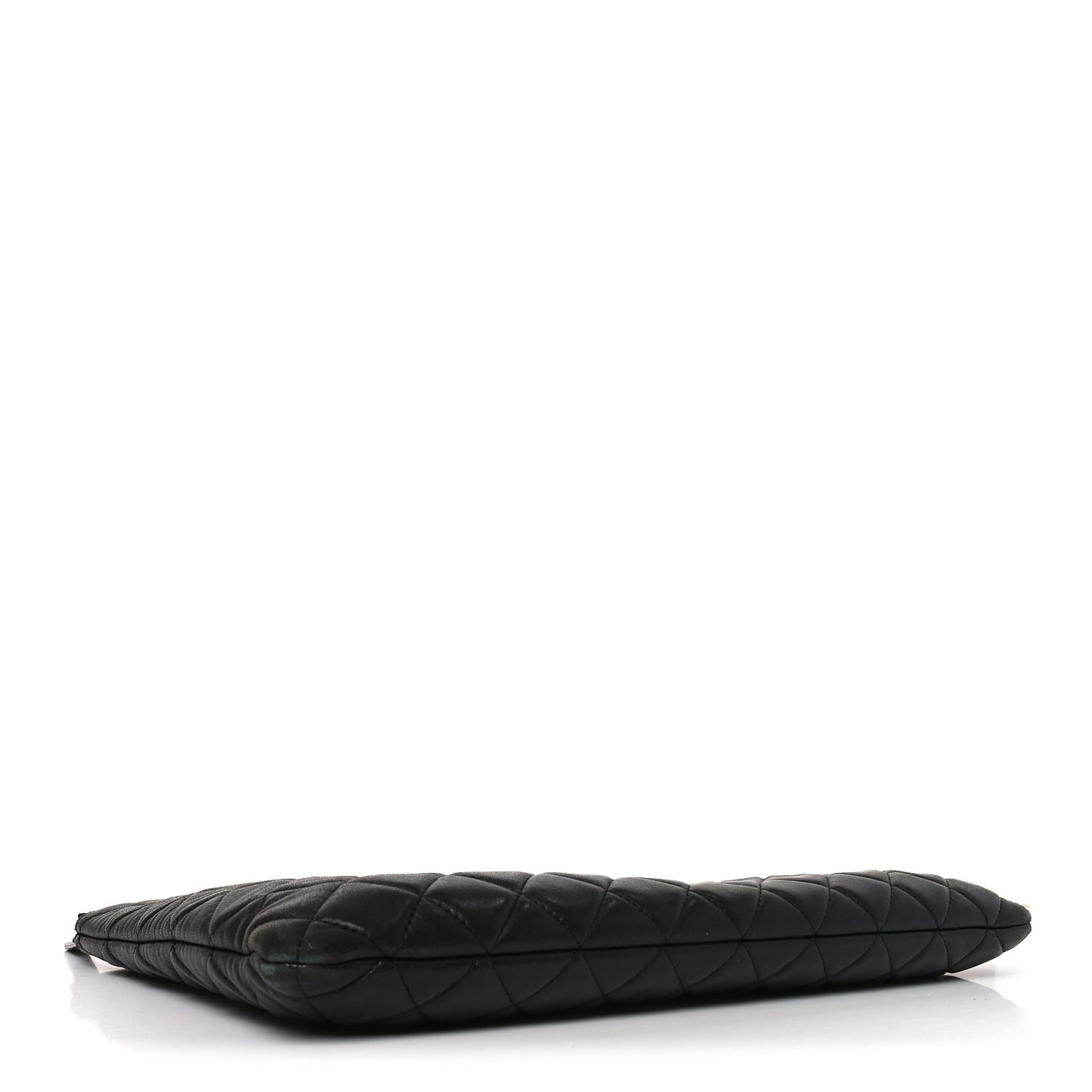 Lambskin Quilted Large Cosmetic Case Black