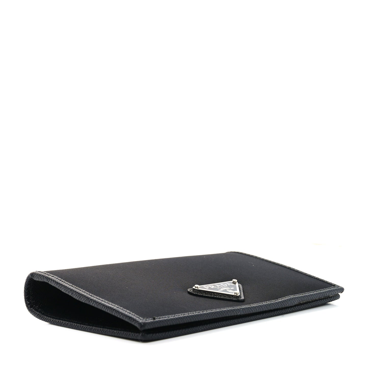 Re-Nylon Saffiano Passport Holder Black