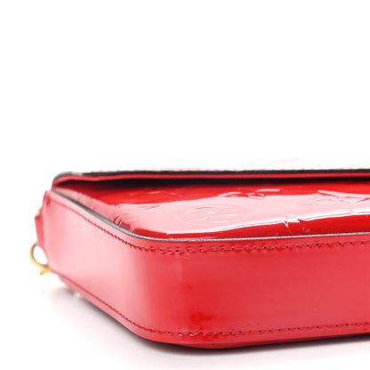 Louis Vuitton Vernis Felicie Pochette Chain Wallet Cherry 8 of 9