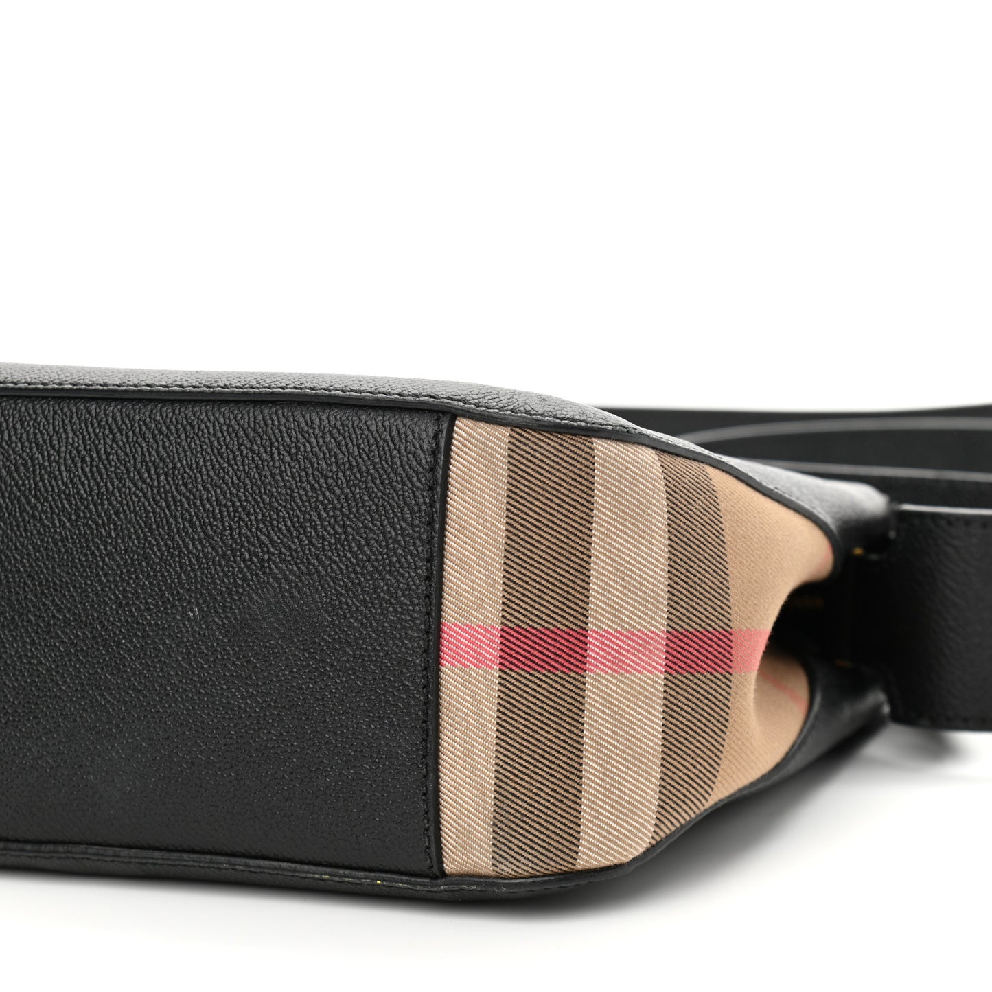 Soft Grain Calfskin House Check Small Helmsley Crossbody Black