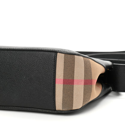 Burberry Soft Grain Calfskin House Check Small Helmsley Crossbody Black 10 of 13