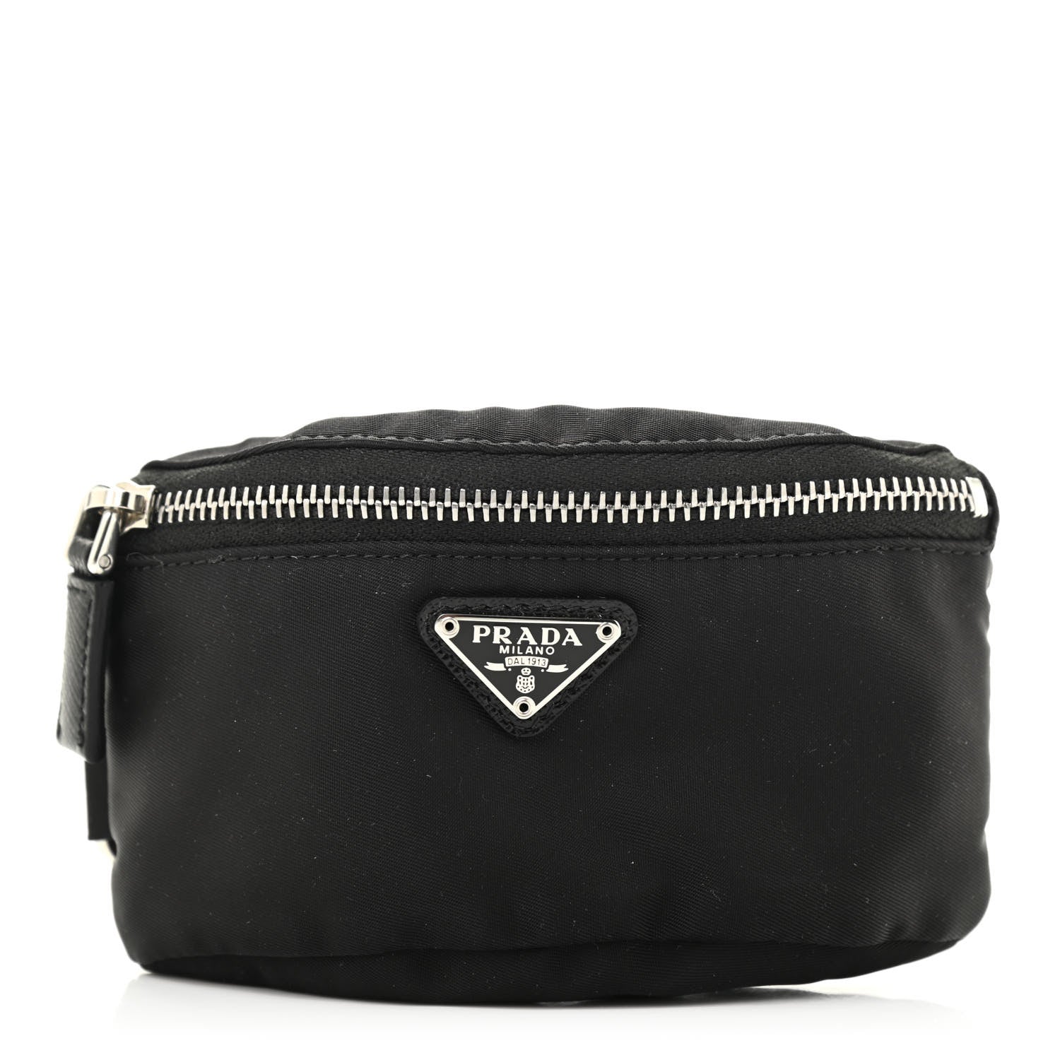 Prada Re-Nylon Saffiano Metal Triangle Logo Mini Arm Pouch Black 1 of 5